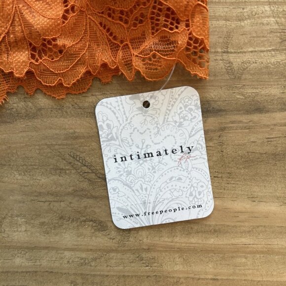 NEW Free People Women's Medium Orange Ginger Lace Intimates Strappy Bralette - Picture 4 of 4